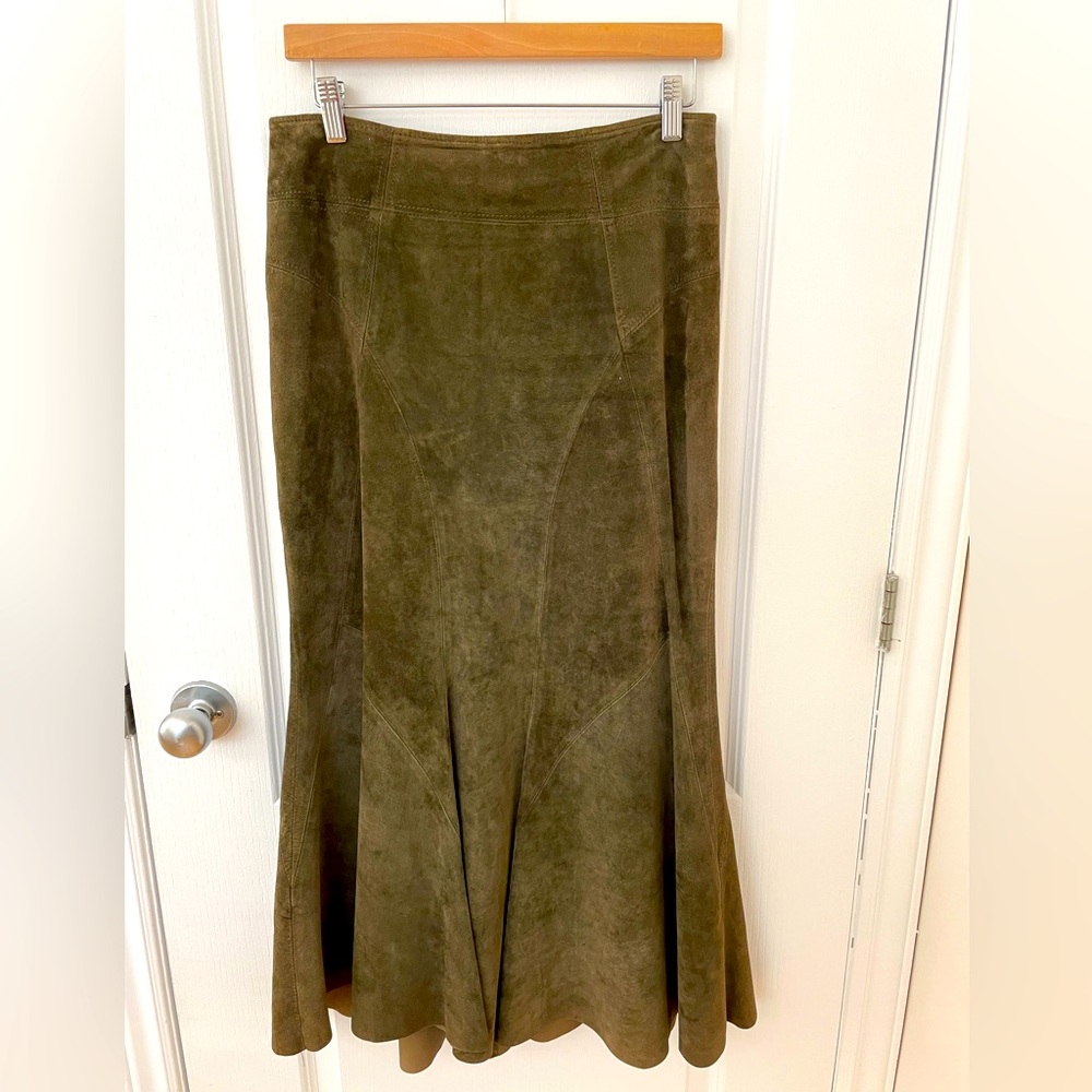 DANIER Genuine Suede Midi Skirt